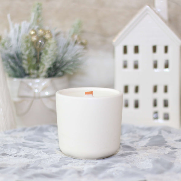 Evergreen Frost Stone Candle Jar